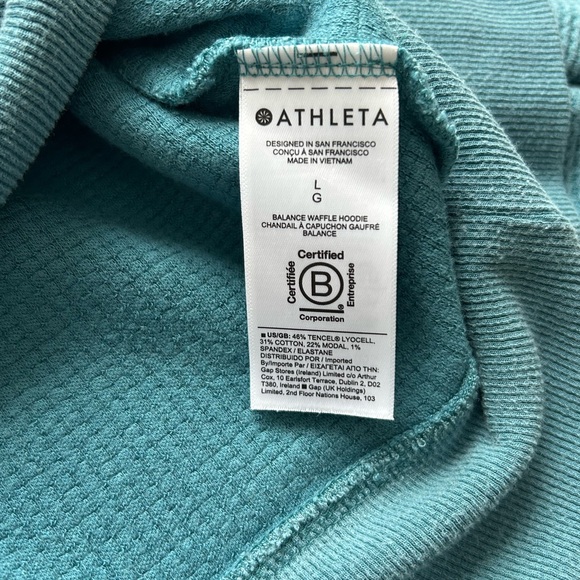 Athleta Balance Waffle Hoodie Teal - Picture 10 of 11
